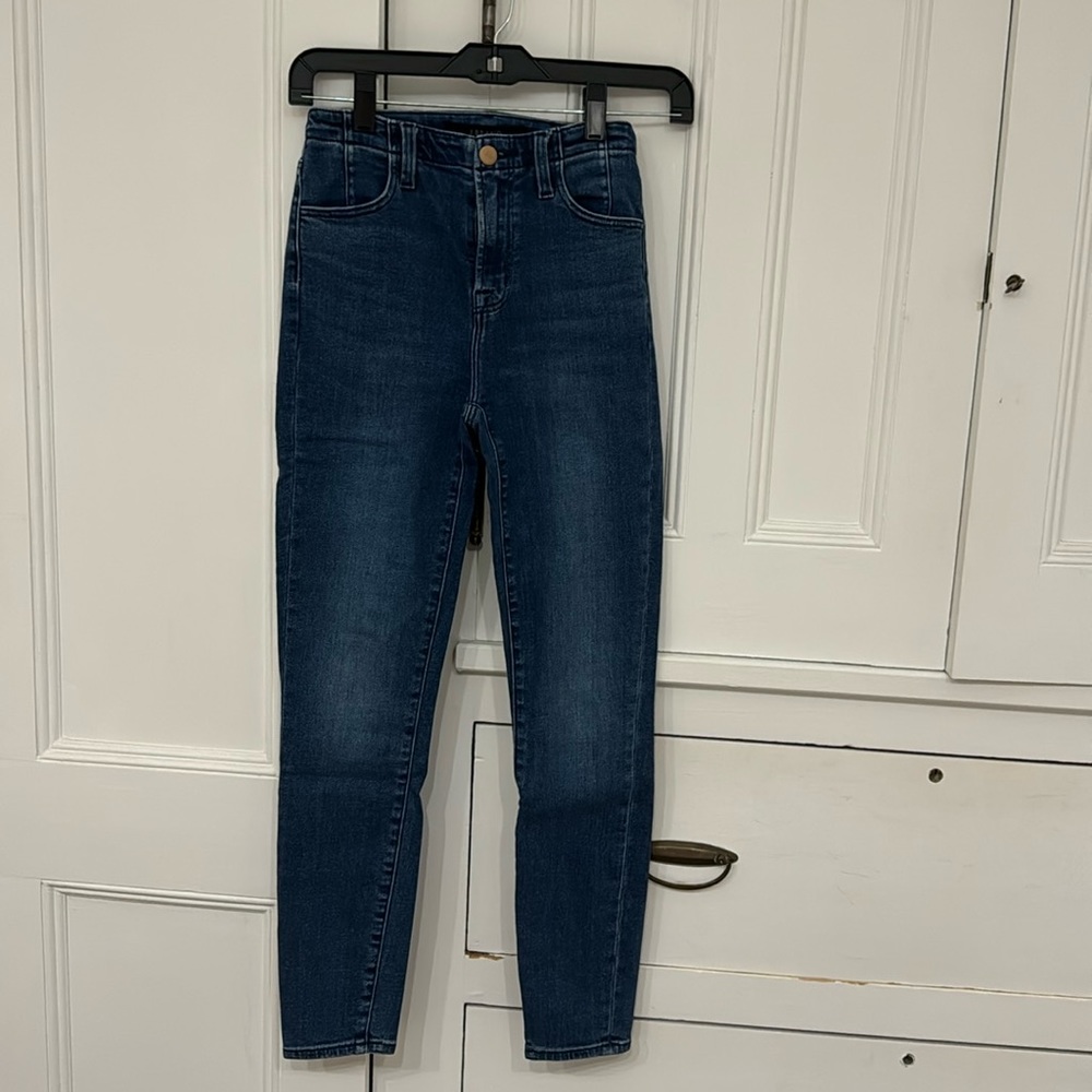 JBRAND DARTED HIGH RISE CROP SKINNY JEANS SZ 24